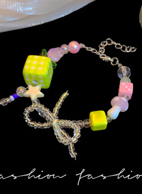 套装多巴胺彩色气质卫衣链时尚秋冬串珠甜美手链个性辣妹义乌