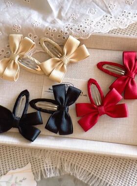 Cotton Ribbon Hairpin New Children's Sweet and Cute Hairclip