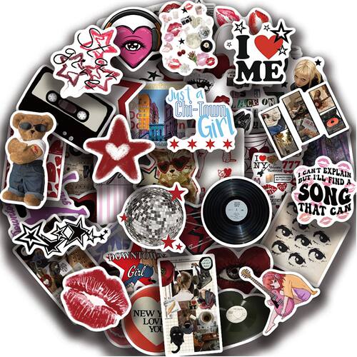50pcs Downtown Girls Aesthetic Y2K Graffiti Stickers DIY Pho - 图1