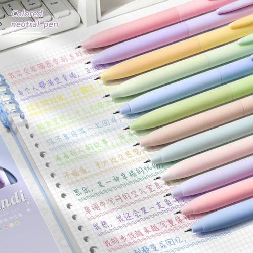6 Colors Gel Pen Morandi Macaron Retro Color Pen 0.5mm Color - 图0