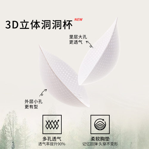 美背粉底液透气裸感无痕文胸女无钢圈3/4罩杯聚拢隐形细肩带内衣 - 图2
