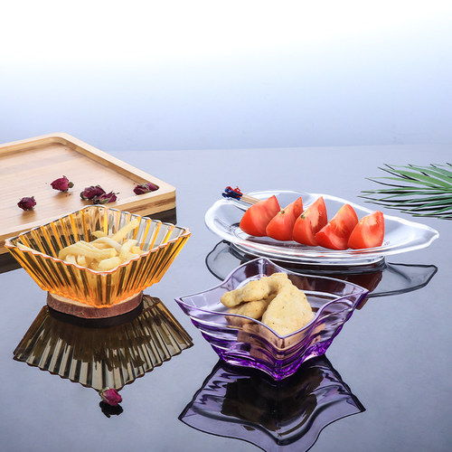 创意个性薯条盘塑料亚克力水果花生酒吧KTV小食碟菜碟小吃碟子 - 图1