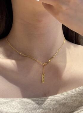 金店同款上上签鱼鳞签条锁骨链