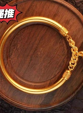 网络爆款古法宫铃链条手镯24K金越南沙金镀金传承古法宫铃手镯 女