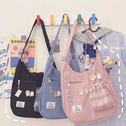 Вместительный и большой шоппер, милая японская вместительная и большая сумка через плечо на одно плечо, ранец, коллекция 2021