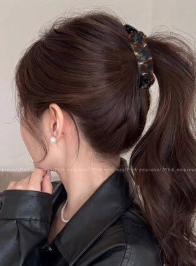 豹纹香蕉夹发夹女高马尾后脑勺高级感中号竖夹显脸小发卡头饰发饰