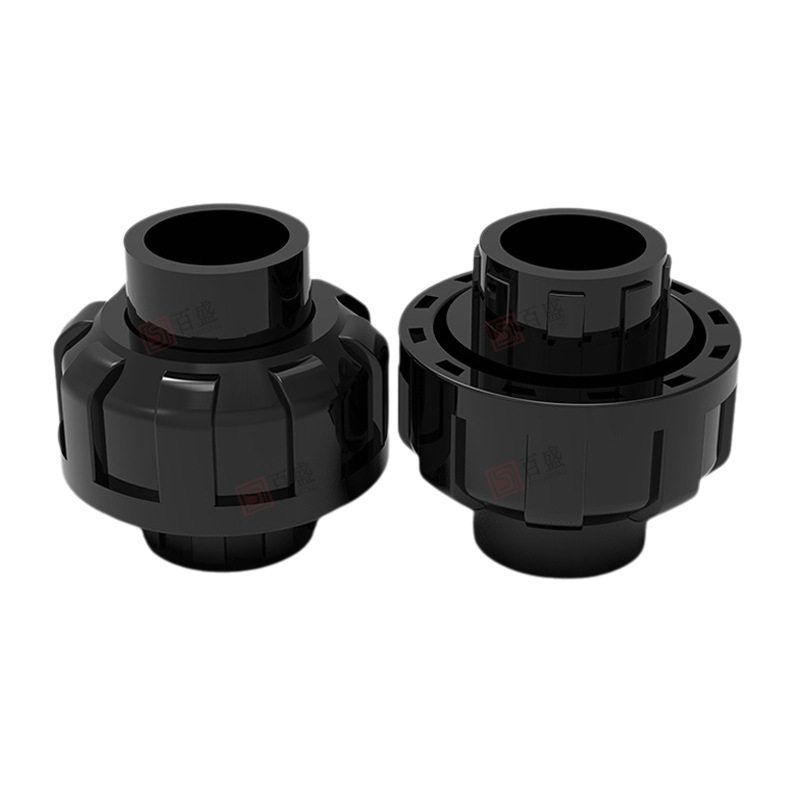 PVC纯黑鱼缸水管配件塑料给水管转换 立体三通四通直通给水配件 - 图2