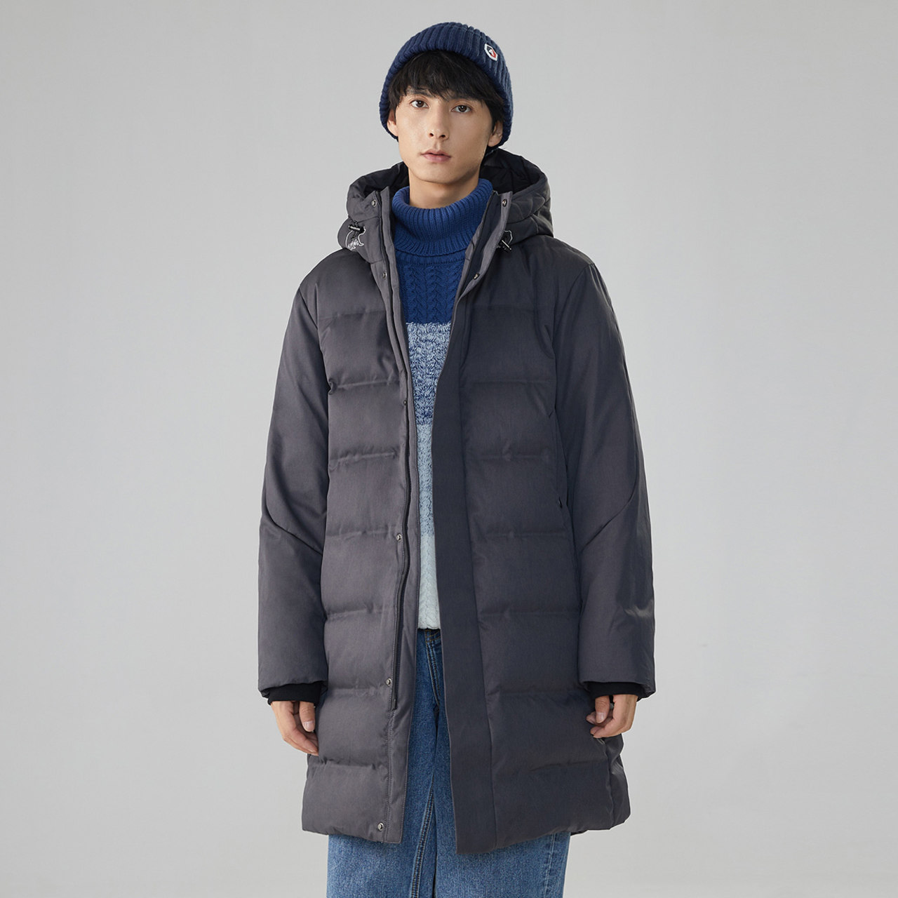 美特斯邦威黑色冬季新款潮流羽绒服 美特斯邦威四禧羽绒服