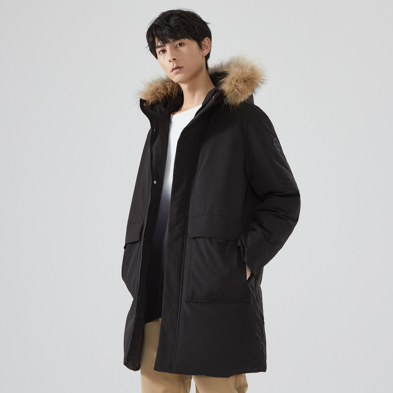 美特斯邦威新款冬季男多袋潮羽绒服 美特斯邦威四禧羽绒服