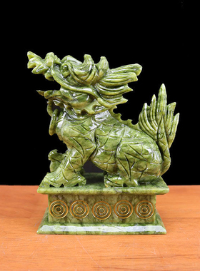 玉石镇宅招财聚财送子麒麟摆件