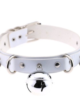 朋克原宿夸张性感PU皮质项圈 外贸爆款 个性铃铛颈链颈带锁骨