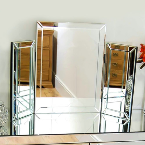 欧式化妆镜梳妆三折镜立式异形镜家用可定制 - 图1