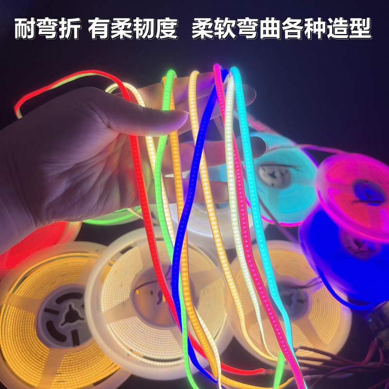 超窄3MMcob灯条LED12v5毫米窄版COB灯带24v无光斑线型灯铝槽展柜-图2