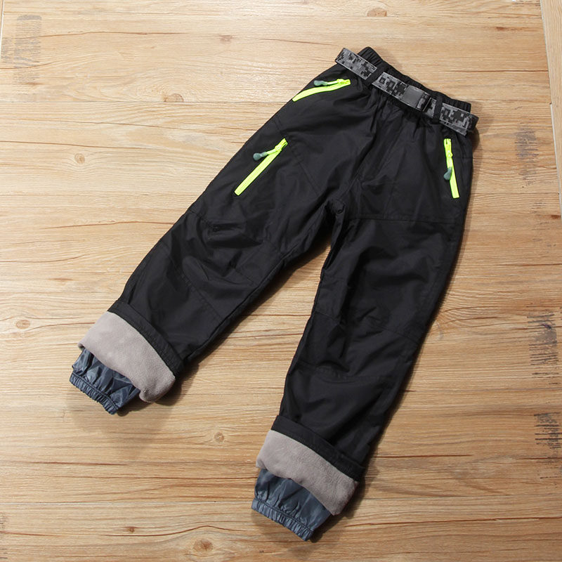 童装夹裤冬季新款中大童男童防水双层滑雪裤女童加绒拼接脚口长裤,淘宝优惠券,粉丝福利购,淘宝优惠卷