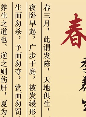 四季养生挂画 美容院中医养生丝绸画 黄帝内经图挂画养生馆装饰画