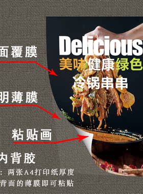 串串香海报广告贴纸串串店装饰画
