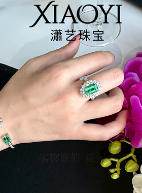 祖母绿天花板哥伦比亚｜3ct木佐色·高净度玻体培育祖母绿925银