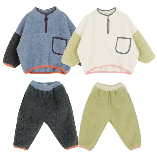 # Специальное предложение# Korea Bien A Bien's Kids's Polush Plush Plush Warm Top+плюшевые теплые брюки