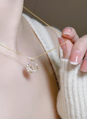 宇宙星球项链女款999纯银轻奢小