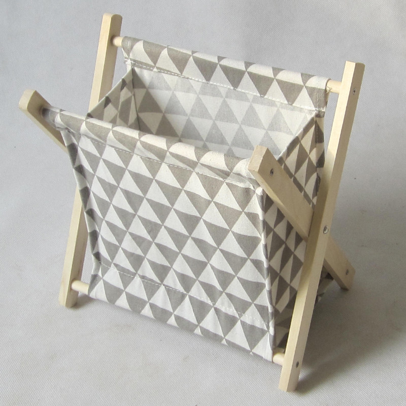 简约小号杂志报刊收纳架折叠布艺实木置物架桌面整理书本杂物新品,淘宝优惠券,粉丝福利购,淘宝优惠卷