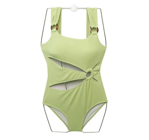 泳衣女高级感2024新款ins网红风小胸聚拢遮肚显瘦连体泡温泉泳装 - 图3