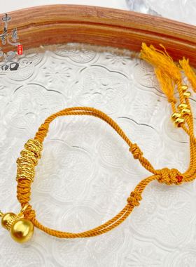 周古法生大福同款高保色沙金葫芦