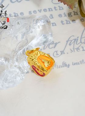 金店同款高保色古法沙金珐琅彩泰国四面佛手链吊坠项链diy配件