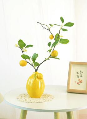 清新仿真柠檬绿植客厅装饰仿真花