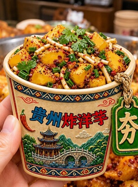 贵州洋芋粑粑树脂浮雕冰箱贴文创旅游纪念品小礼品伴手礼厂家