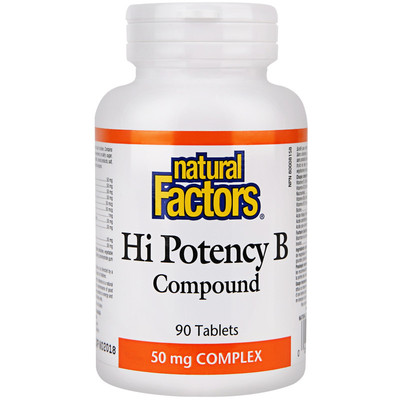 NaturalFactors 复合维生素B族 成人维B6 B12减压熬夜必备 90片