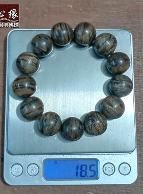 印尼加里曼丹沉香佛珠手串18mm老料佛珠木质手链情侣男女单圈圆珠