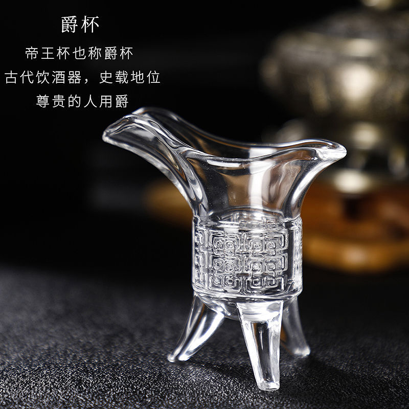 创意仿古酒樽玻璃白酒杯小号分酒器古代帝王爵杯家用个性烈酒杯 - 图2