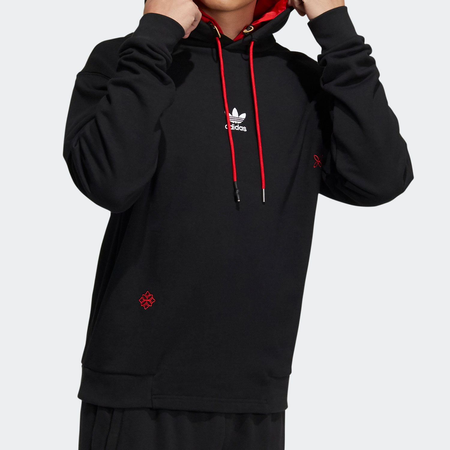 Adidas/阿迪达斯正品三叶草 CNY Hoodie 男运动套头衫 HC0562 - 图1