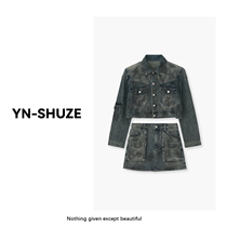 (YN-SHUZE) Смытая градиентная печать и денизирующий инструментарий denim suit SZ-YNB-31778