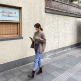 [Sheii su yinyin] мягкий и темперамент ~ корейская кожаная квадратная голова с толстыми сапогами на пятке