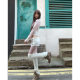 ອອກແບບກະໂປ່ງສີຂາວ bronze culottes ແອວຕ່ໍາ
