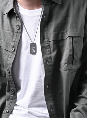 镂空铭牌项链单身风饰品吊坠