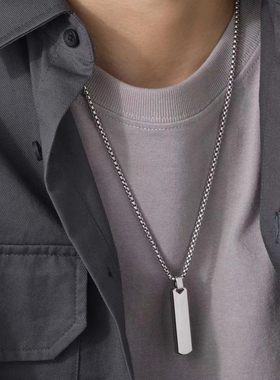 男潮ins几何长条项链高抛光