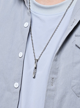 维京文字莫比乌斯钛钢项链