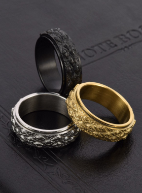 上帝之眼可旋转戒指钛钢