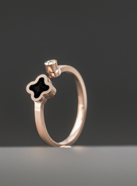 日韩风贝壳两件套五角星钛钢戒指