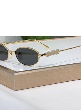 金属椭圆框遮阳太阳镜男女款镶钻