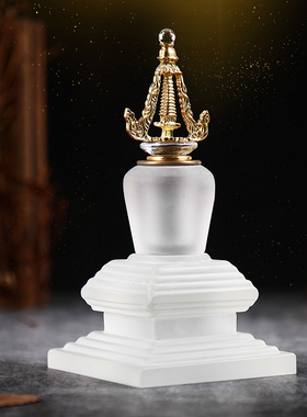 菩提塔佛堂宗教风水晶摆件