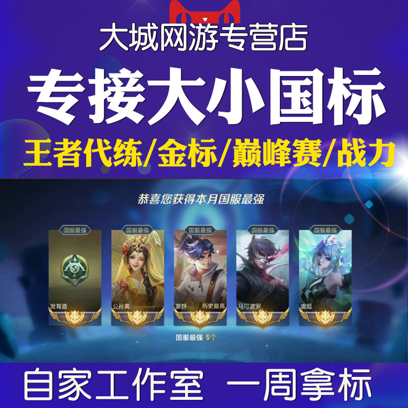 王者送荣耀代练刷排位打英雄战力巅峰赛大国标小国标魔方省标金标