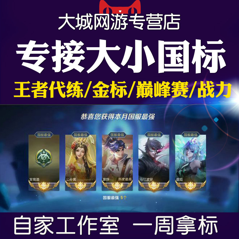王者送荣耀代练刷排位打英雄战力巅峰赛大国标小国标魔方省标金标