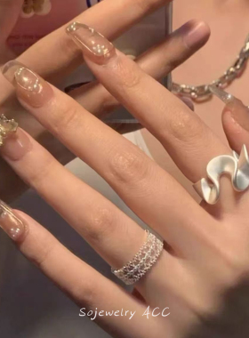 高级感气质海浪裙摆戒指