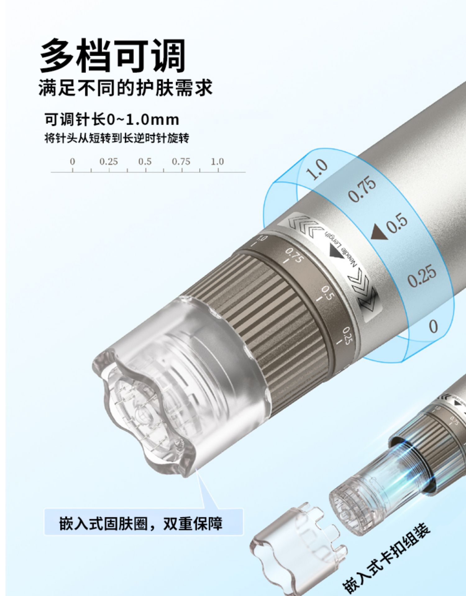 Hydra.penH3微针针头方晶方纳晶圆晶水光针仪器导入仪生发神器MTS-图1