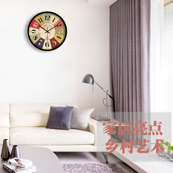 Clock wall clock clock European retro mute personality