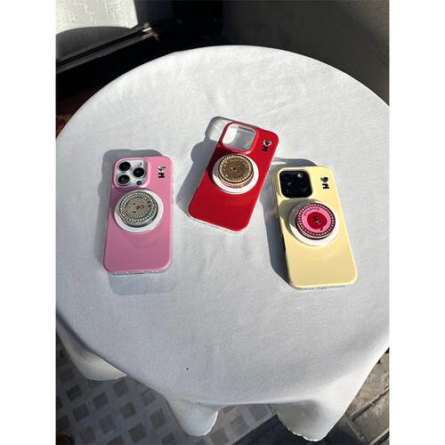 Tagi.《塔皮金币》开心苹安财运金币苹果多色防摔保护壳通用磁吸支架手机壳适用于iPhone17pm/16pm - 图1