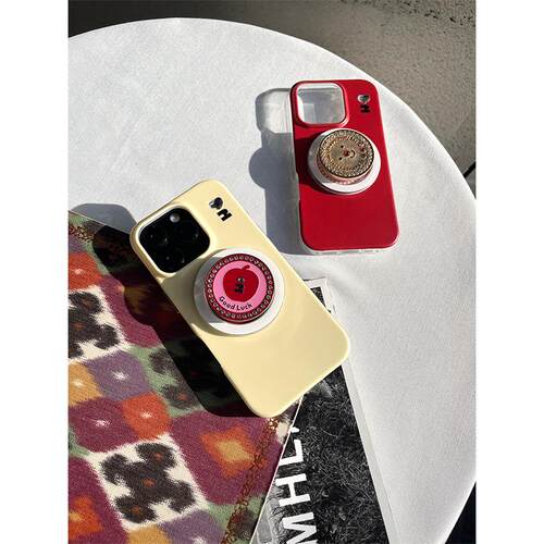 Tagi.《塔皮金币》开心苹安财运金币苹果多色防摔保护壳通用磁吸支架手机壳适用于iPhone17pm/16pm - 图2